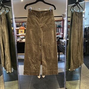 Maeve Olive Wide-Leg Corduroy Pants